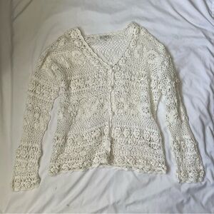 Vintage White Crochet Cardigan